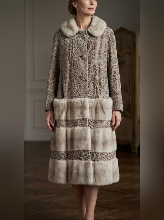 Jackets & Blazers - RARE! Vintage Real Mink Fur 2-Pc Persian Lamb Coat Matching Skirt Meisel-Pesky